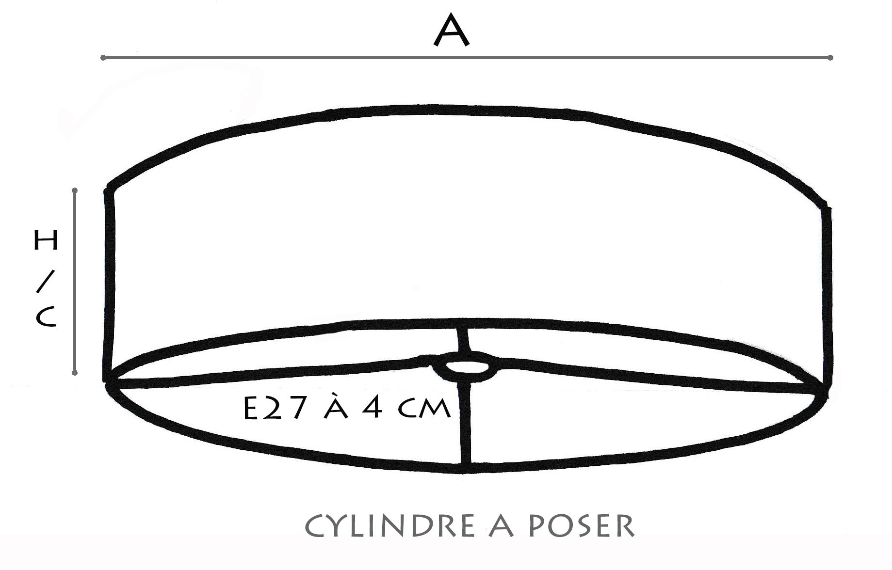 Schéma abat-jour cylindrique