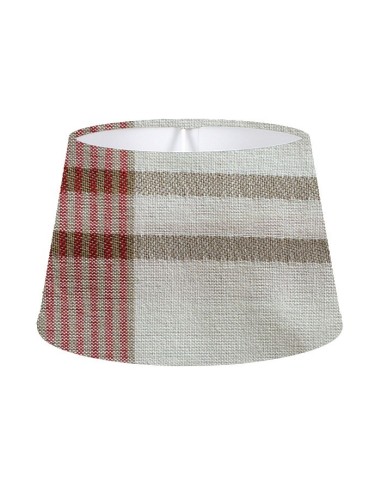 ABAT-JOUR ROND CLASSIQUE TOILE A MATELAS CARREAUX BORD ROULE