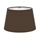 LAMPSHADE ROND COTTON BROWN TRIM MATCHED