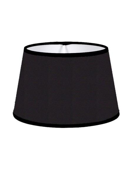 ABAT-JOUR ROND CLASSIQUE  COTONNETTE NOIR BIAIS ASSORTI ABAT-JOUR ROND CLASSIQUE  COTONNETTE NOIR BIAIS ASSORTI