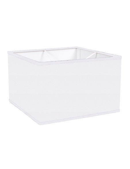 ABAT-JOUR CARRE DROIT  CHINTZ BLANC CASSE BIAIS ASSORTI