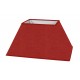 LAMPSHADE RECTANGULAR WITH SLOPE COTTON BURGUNDY TRIM MATCHED