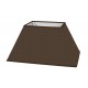 LAMPSHADE RECTANGULAR WITH SLOPE COTTON BROWN TRIM MATCHED