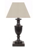 TABLE LAMP BROWN SHADE STONE COLOR