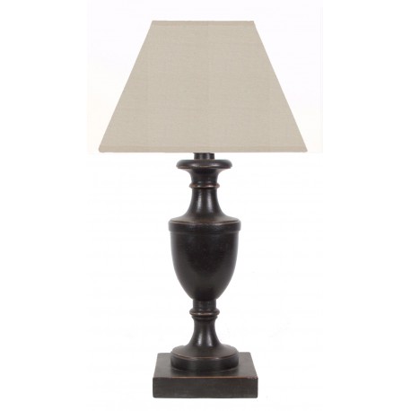 TABLE LAMP BROWN SHADE STONE COLOR
