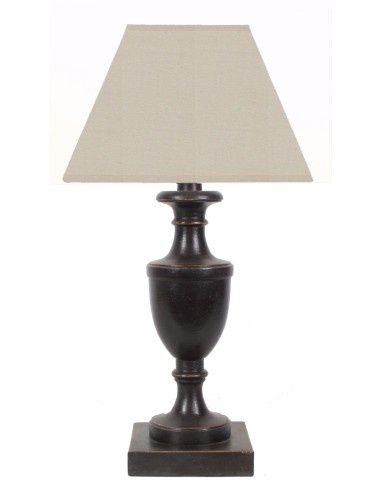 TABLE LAMP BROWN SHADE STONE COLOR