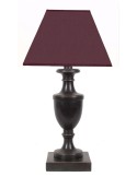 LAMPE DE TABLE MARRON ABAT-JOUR PRUNE