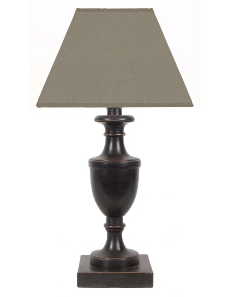 LAMPE DE TABLE MARRON ABAT-JOUR SOURIS