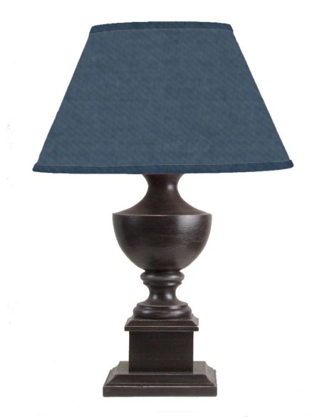 LAMPE DE TABLE BOIS BRUN ABAT-JOUR PETROLE