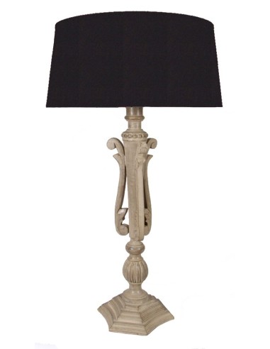 LAMPE BOIS ABAT-JOUR NOIR