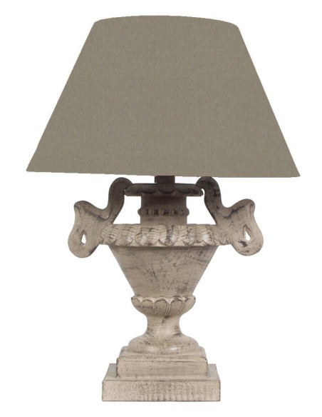 LAMPE DE TABLE BOIS ABAT-JOUR SOURIS