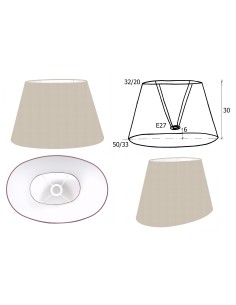 ABAT-JOUR OVALE DE 50CM COTON PIERRE