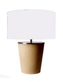 Table lamp base cover with leder