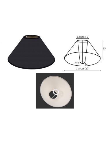 ABAT-JOUR ROND PENTU chintz noir 25/9/13