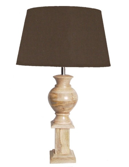 LAMPE DE TABLE NEPTUNE ABAT-JOUR COT MARRON