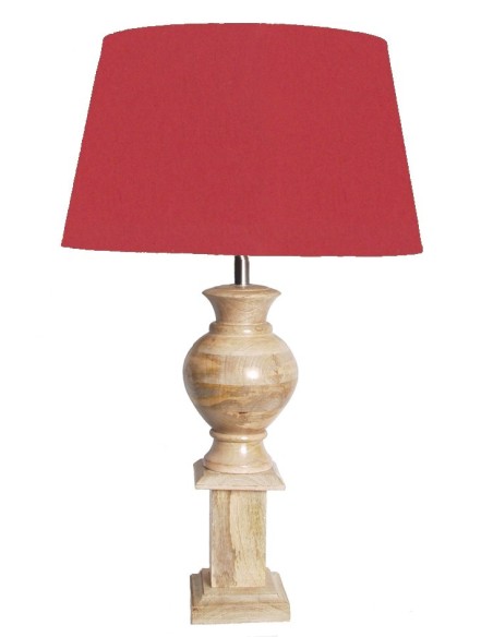 LAMPE DE TABLE NEPTUNE ABAT-JOUR CH ROUGE FONCE