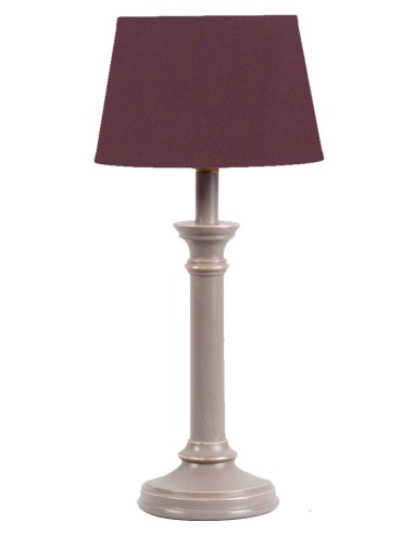 LAMPE A POSER EN BOIS CALABRE ABAT-JOUR CH PRUNE