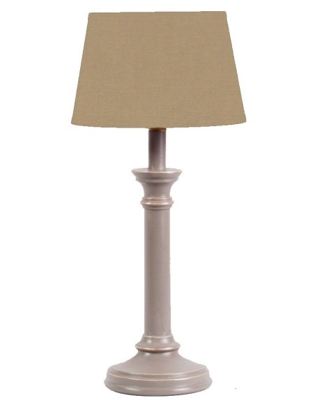 LAMPE A POSER EN BOIS CALABRE ABAT-JOUR COT SMOKE