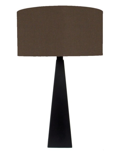 LAMPE DE TABLE WENGE ABAT-JOUR CYLINDRE MARRON