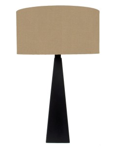 LAMPE DE TABLE WENGE ABAT-JOUR CYLINDRE SMOKE