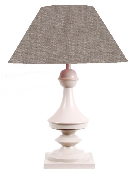 LAMPE EN BOIS ET SON ABAT-JOUR EN TISSU LIN MILENA