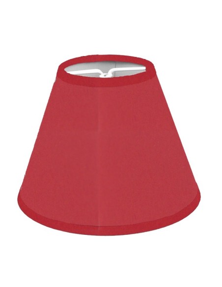 ABAT-JOUR POUR LUSTRE CHINTZ ROUGE FONCE BIAIS ASSORTI