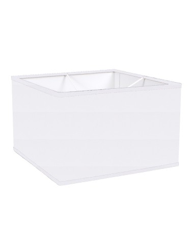 ABAT-JOUR CARRE DROIT  CHINTZ BLANC CASSE BIAIS ASSORTI