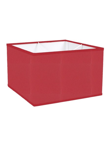 ABAT-JOUR CARRE DROIT  CHINTZ ROUGE FONCE BIAIS ASSORTI