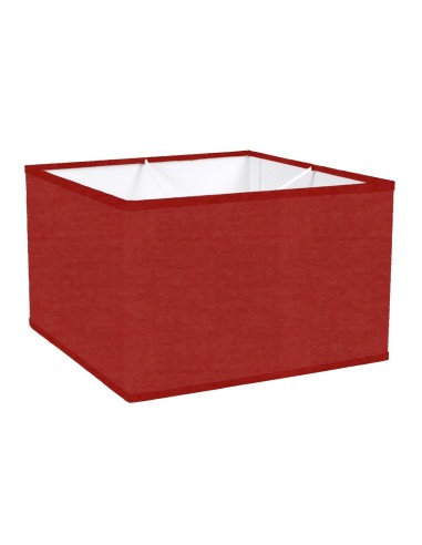 ABAT-JOUR CARRE DROIT COTONETTE BORDEAUX  BIAIS ASSORTI