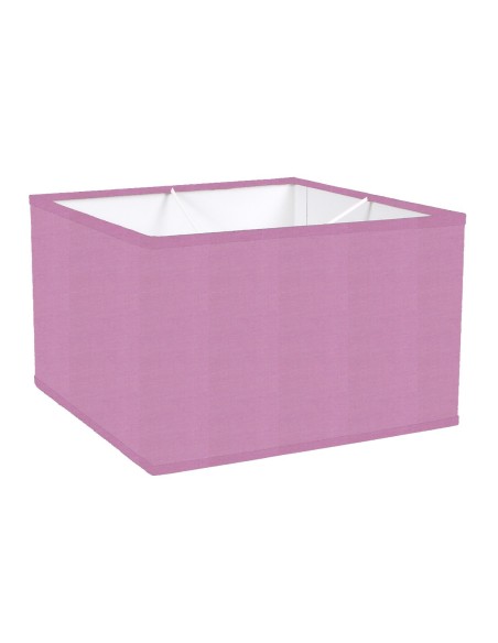 ABAT-JOUR CARRE DROIT COTONETTE LILAS  BIAIS ASSORTI