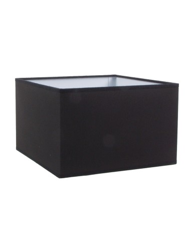 ABAT-JOUR CARRE DROIT COTONNETTE NOIR  BIAIS ASSORTI