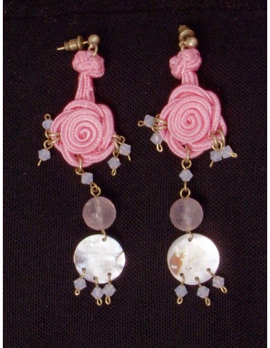 BOUCLES D'OREILLE ROSE