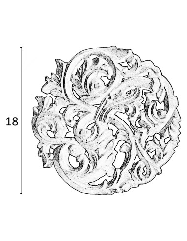 ROSACE EN BOIS SCLUPTE