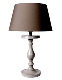 LAMPE BOIS PATINE GRIS FONCE