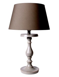 LAMPE BOIS PATINE GRIS FONCE