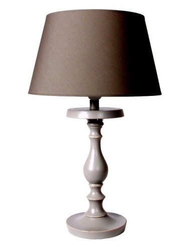 LAMPE BOIS PATINE GRIS FONCE